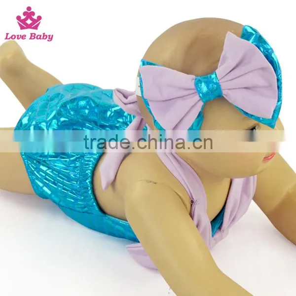 Stylish Fish Scale Baby Swimwear Kids Boutique Swimsuit Set photo-2