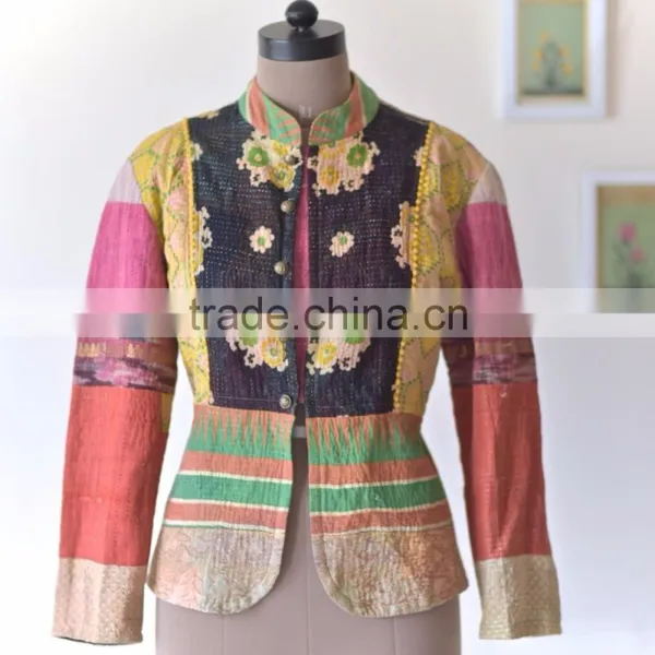Handmade Kantha Jacket in Vintage Prints ~ Extra Extra Large photo-3