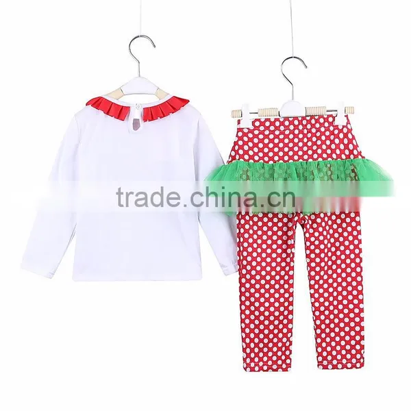 2015 Christmas Santa Cotton Little Girls Boutique Remake Clothing Sets photo-2