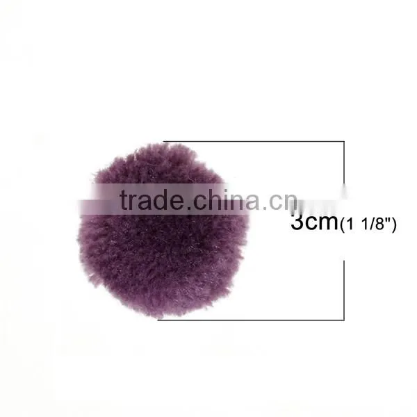 Cashmere Pom Pom Balls DIY Craft Decoration Mauve Round 30mm Dia. photo-2