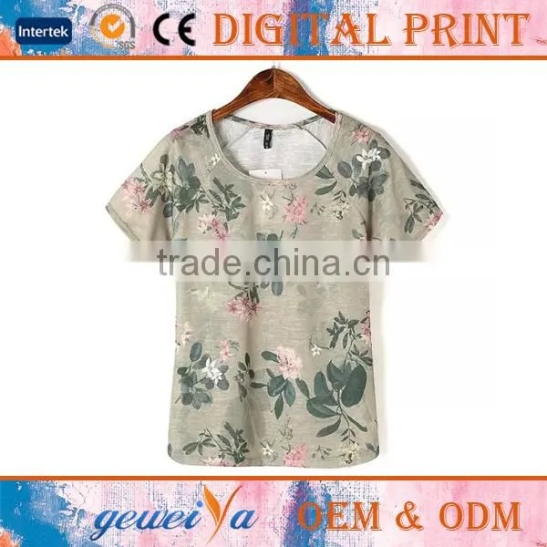 OEM Custom Jersey Bamboo Cotton O-Neck Digital Printing T Shirt photo-2