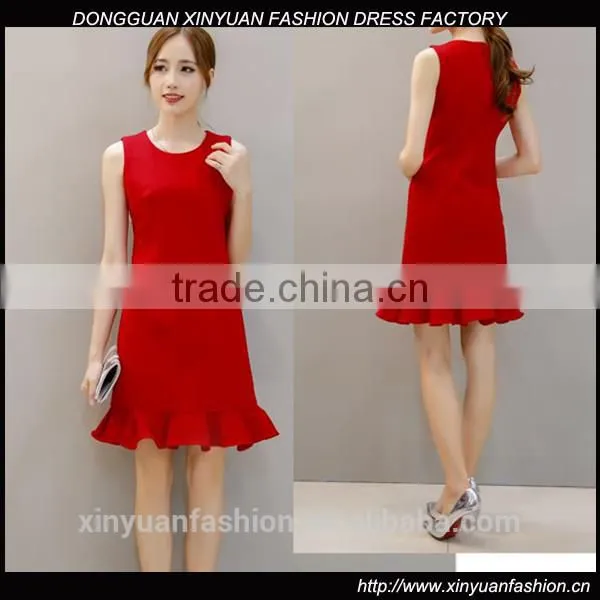 Women Sleeveless Flare Tight Dress Girls Sexy Night Dress Photos Club Dress