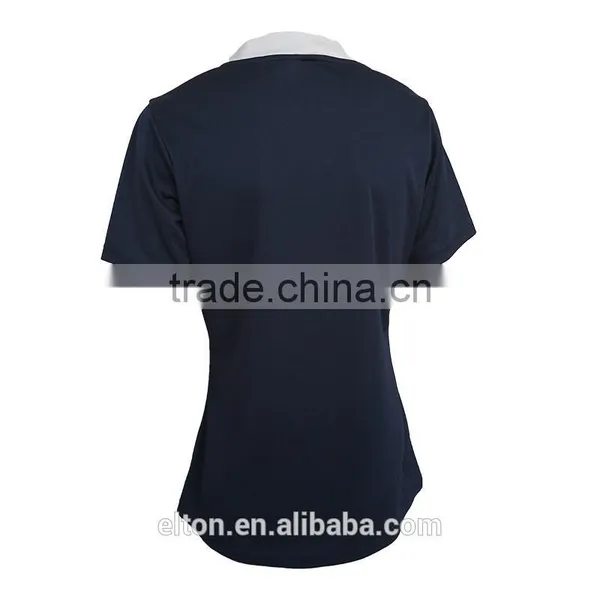 201501001098 Navy Blue Short Sleeve Perkku Women's Yoga T-shirt photo-2