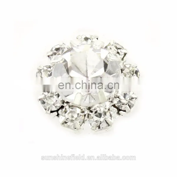 Alloy Rhinestone Button Clear Crystal for Accessories Silver Plating photo-3