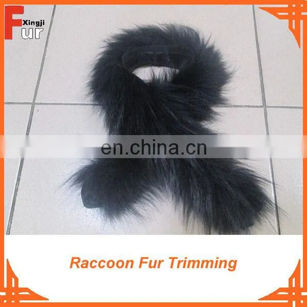 Black Raccoon Fur Trimming photo-2