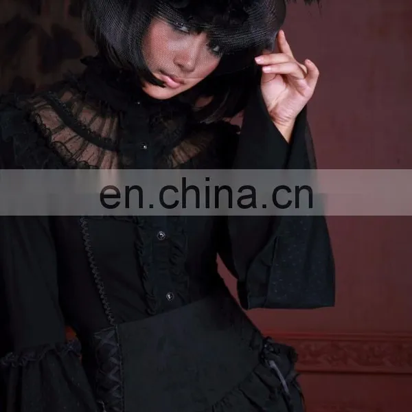 Gothic Flared Long Sleeve Shirt With Flared Sleeves photo-5