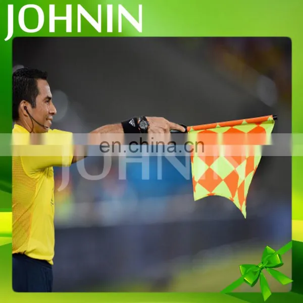 Good Quality Custom Printing Red Yellow Sport Football Soccer Hand Referee Flag photo-4