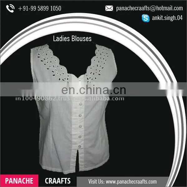 Latest Trendy Promotional 100% Cotton Designer Woman Blouse photo-5