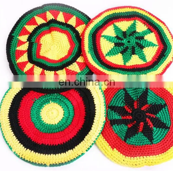 Custom Fashion Jamaica Knitted Crochet Rasta Beanie Hat photo-2