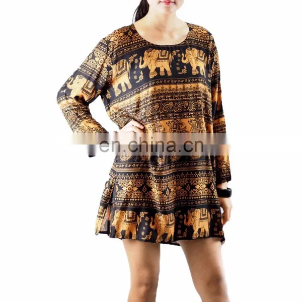 NAPAT Wholesale Full Sleeve Rayon O-Neck Casual Woman Blouse