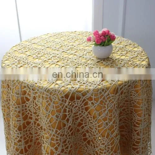New Elegant Glitter Gold Table Cloth /wedding Table Cloth photo-3