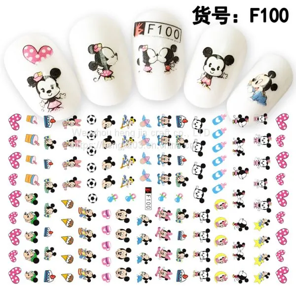 Kids Custom Designers Nail Art Stickers 2d F Series Adhesive DIY Wholesale Flowers Decals Decoration photo-5