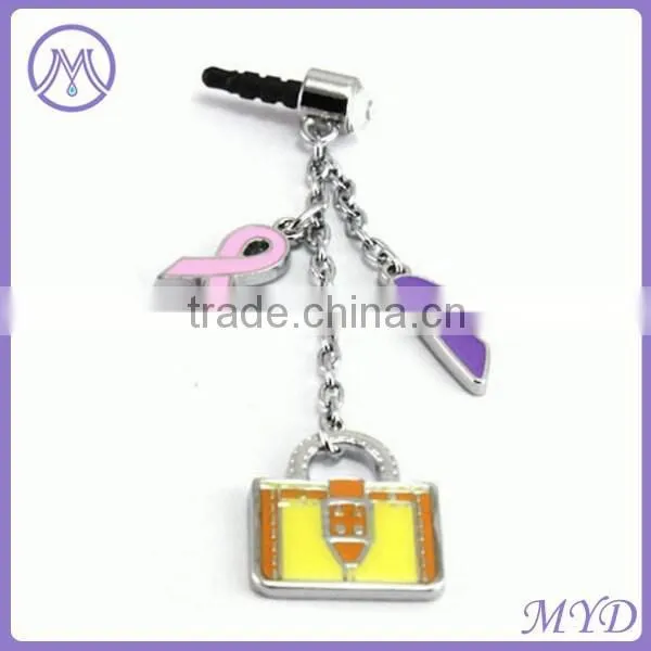 Enamel Metal Dangle Charm Phone Anti Dust Plug for Earphone photo-4