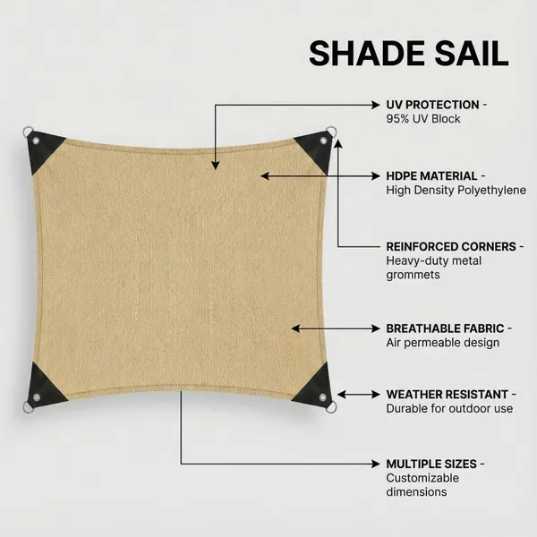 Good Quality Sun Shadow Shade Sail Garden Plaza Yard Reinforced Corner Shade Sail for Mexico photo-4