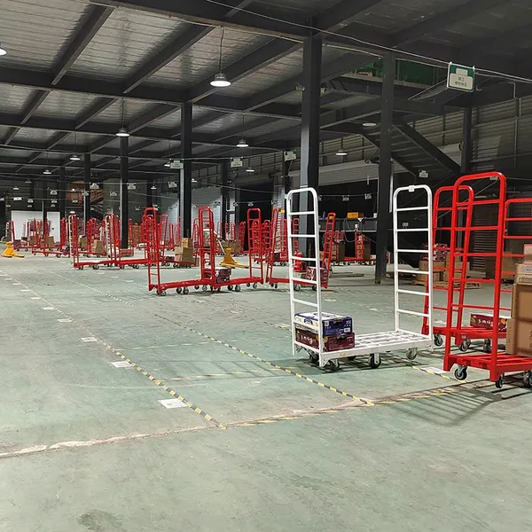 Multi-Tier Steel Mesh Turnover Cart for Workshop Circulation photo-5