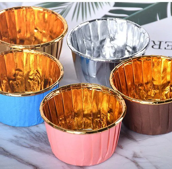 Heavy-duty Foil Cake Cups for Baking Cupcakes Disposable Foil Muffin Cups – Food Safe Heat-resistant Foil Perfect for Bakeries or Home Bakers