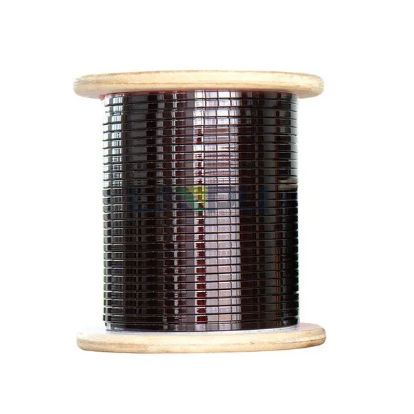 Fil d'aluminium carré isolé et émaillé avec certification UL pour bobinage, offrant d'excellentes résistances au choc thermique, d'adhérence et de flexibilité. Solide LP