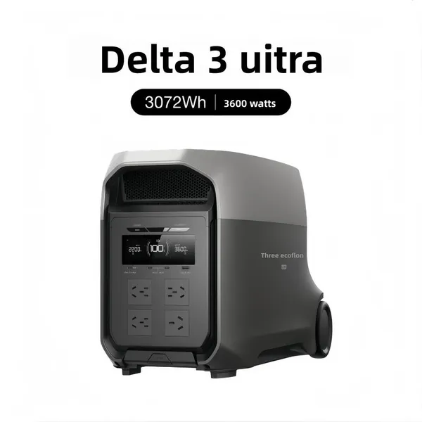 ECOFLOW DELTA 3 Ultra 3 kWh Baterai LiFePO4 Stasiun Daya Portabel Luar Ruangan 220V untuk Mobil, Berkemah, dan Penggunaan Kendaraan