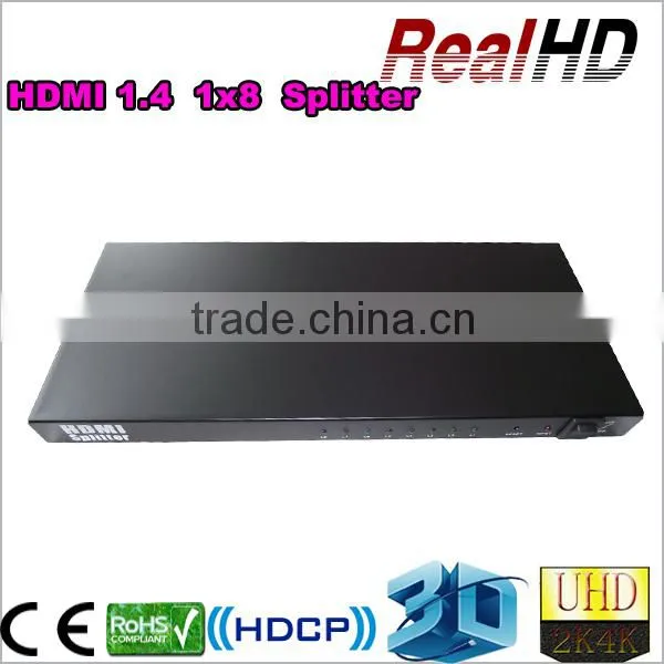 2016 Best Selling Uncompressede 1x8 V1.4 HDMI Splitter With HDCP Key photo-2