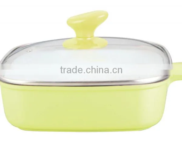 Aluminum 24CM Square Shallow Ceramic Casserole photo-2