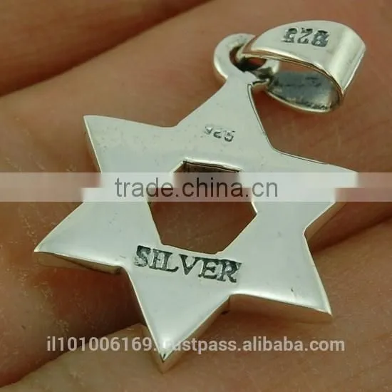 Plain Sterling Silver Star Of David Pendant, Pn64 photo-5