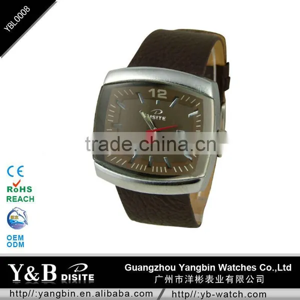Cheap Western Classic Leather Calendar Quartz Wrist Watch