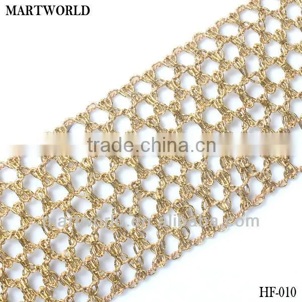 Golden trimmings for garment fashion trims fabric(HF-010)