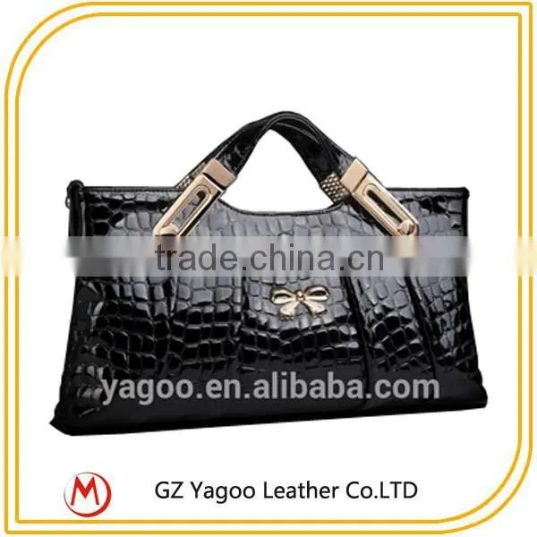 Fashion Croco Leather Purse Mighty Women Removable Handle Purse Bags