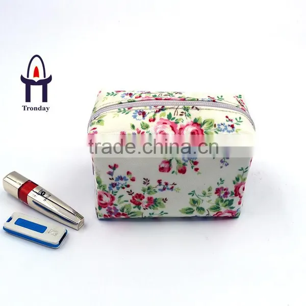 Coated Non-woven Fabrics With Flower Printing Cosmetic Bag, Waterproof Make up Bag photo-5