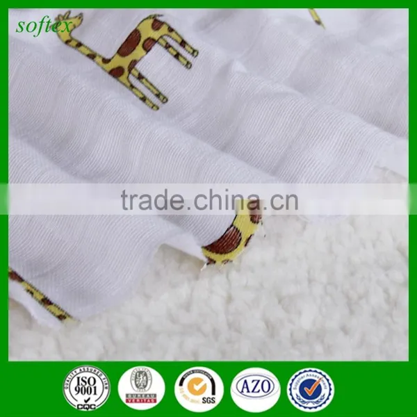 Environmental Protection Coating Printing 100% Cotton Printed Muslin Fabric for Baby photo-5