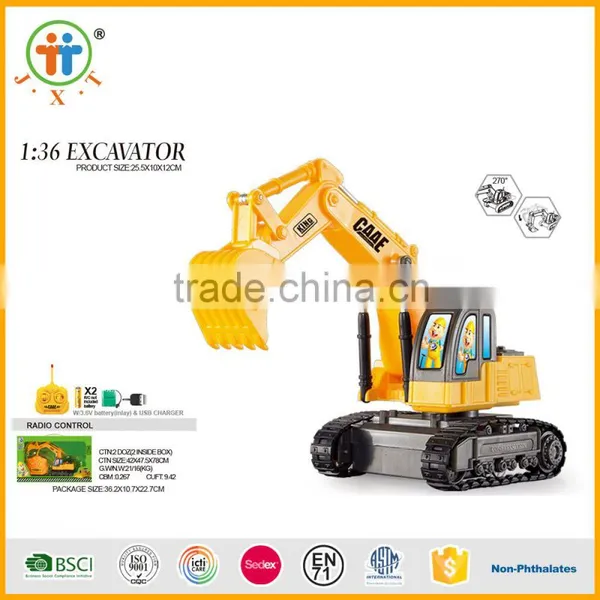 1:36 4 Channel rc Mini Excavator for Sale Mini Tractor Excavator With Rechargeable Battery &plug