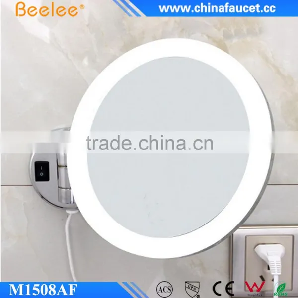 8'' Round Brass Acrylic Mirror Led Compact Bathroom Wall Mirror Quality Choice photo-2