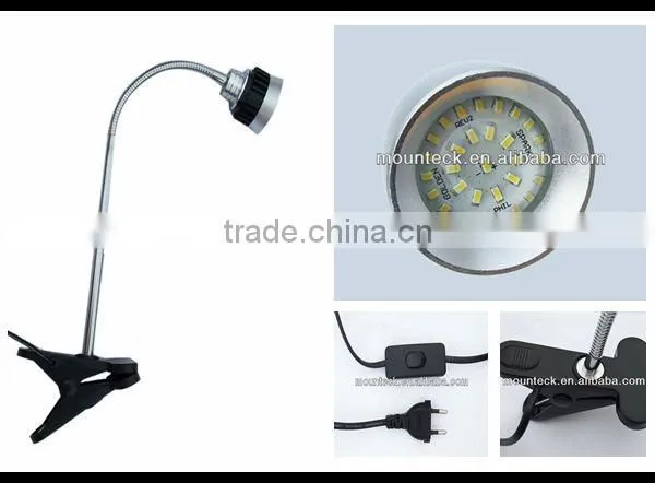Eye Protection 3w Clip-on Led Clamp Light Mini Flexible Gooseneck Bedside Reading Light photo-2