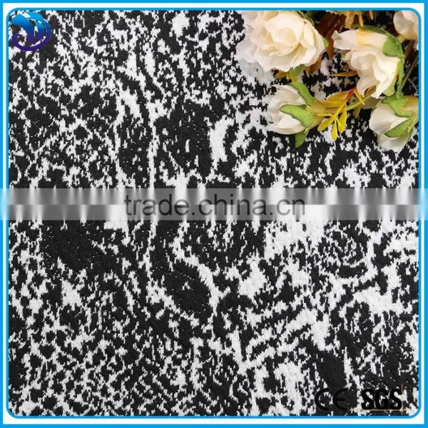Black White Knit Jacquard Soild Dyed Soft Polyester Spandex Fabric photo-2