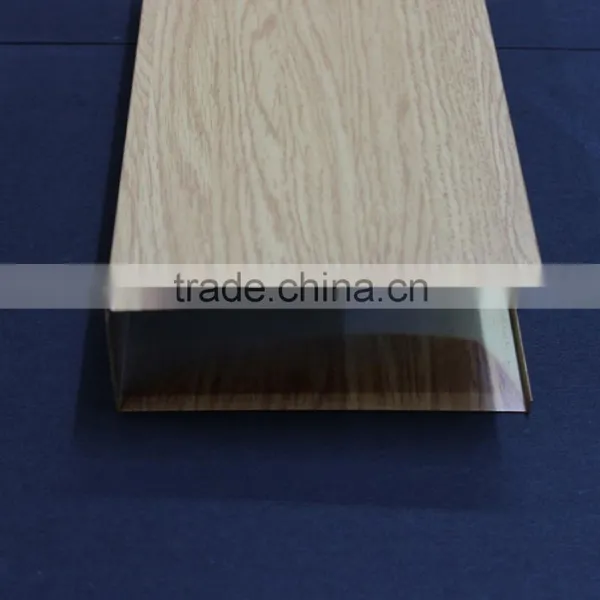 Nice Weather Resistance Wood Grain Suspended Slat Ceiling U Aluminum Screen Ceiling Tiles photo-5