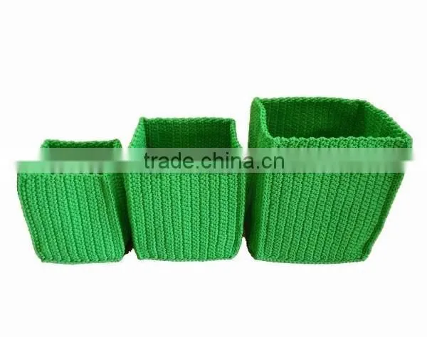 Woven Polypropylene Yarn Crochet Storage Basket Made in Vietnam