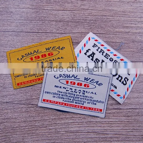 Custom Woven Labels Low Minimum Cheap Cham Woven Private Labels for Clothing photo-2