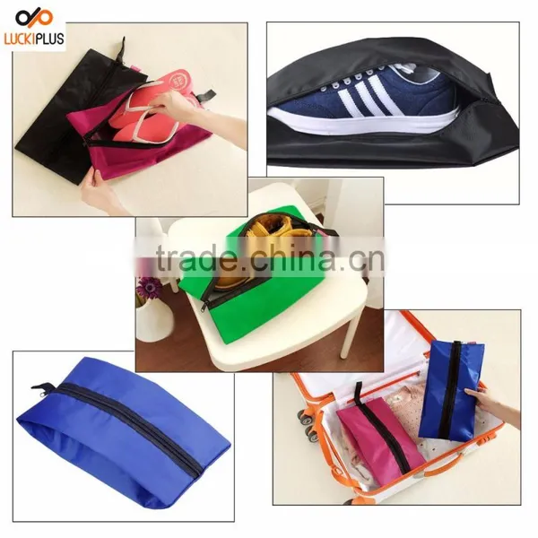Luckiplus Portable Waterproof Nylon Travel Shoe Bags Navy photo-3