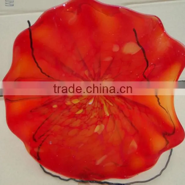 Red/Decorative Art Glass Wall Plates