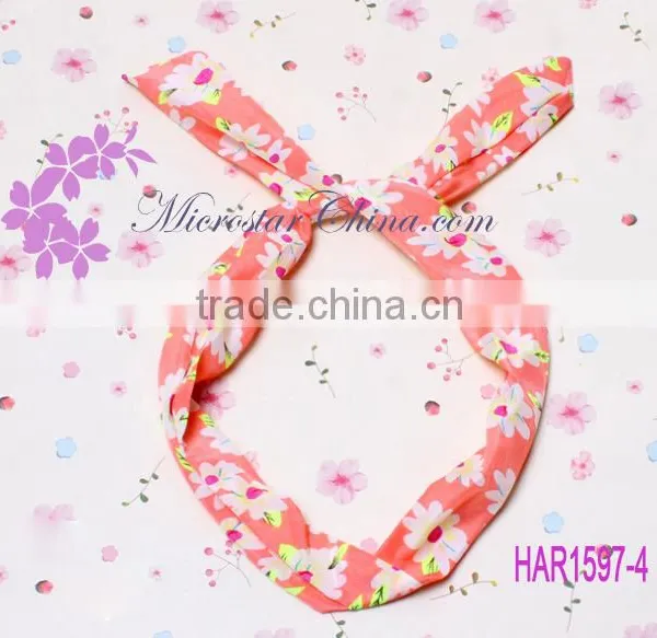 Stock Fashion Jewelry Rabbit Tiger Color Round Dot Stripe Lace Hairband For Girls photo-2