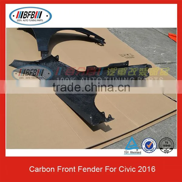 For Civic 2016 Carbon Fiber Front Fenders OEM Style Side Vents Replacement Side Fenders photo-2