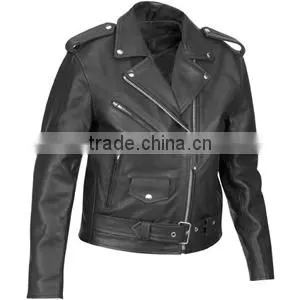 Leather Motorcycle Jacket Women photo-3