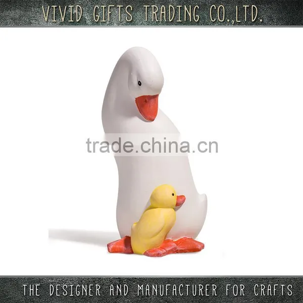 Ceramic Cute 3D Shape Monther and Baby Goose Decoration photo-2