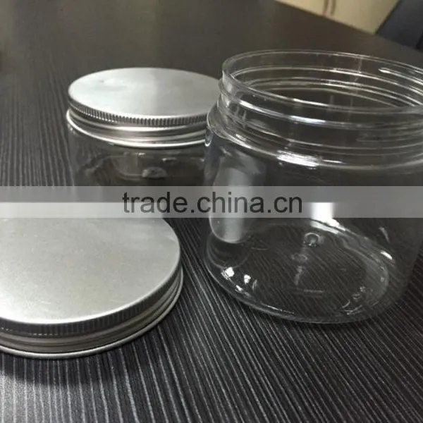China 250g 300g 400g Pet Jars With Aluminum Lid Clear Pet Jar photo-5