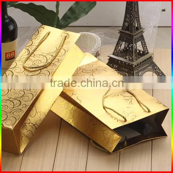 Wine Gold Paper Bag, Gold Paper Wine Bag photo-3