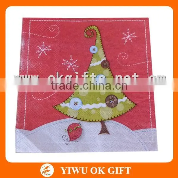 Christmas Tree Pattern Printed Paper Napkin for Party Supply photo-5