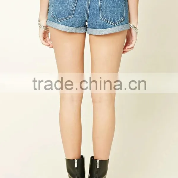 Newest Cuffed Denim Shorts for Woman Simple and Fashion photo-4