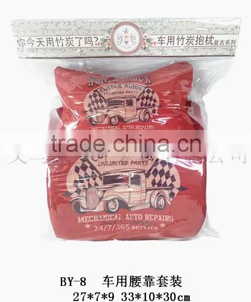 Nature Linen Material Custom Printed Memory Foam Car Lumbar Seat Cushion & Car Neck Pillow photo-6