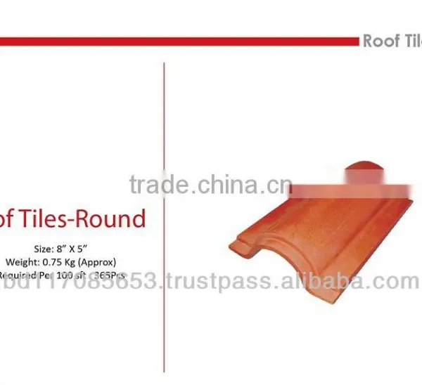 Roof Tiles Round, Clay, Natural Color/ Eco Friendly/ Heat Insulation/ Water Resistance/ Cooler Temperature