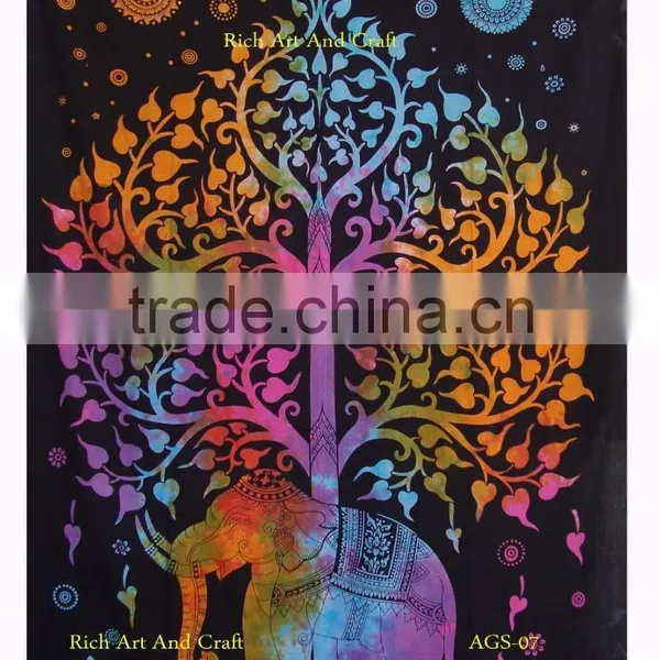 Tree of Life Elephant Indian Mandala Tapestry photo-3